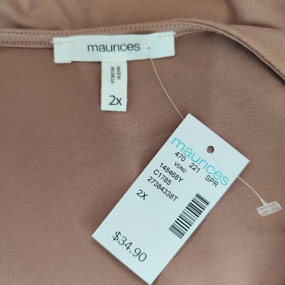 Maurices Sleeveless Pink Bodysuit NWT Size 2X Pink Plus Size Bodysuit - Picture 6 of 8